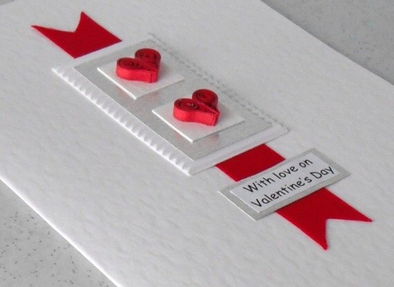 Elegant 80 Paper Quilling Valentine Card