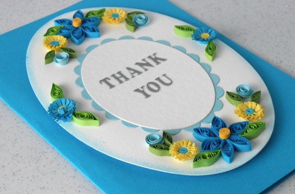 half price bargain quilled thank you card beautiful quilling