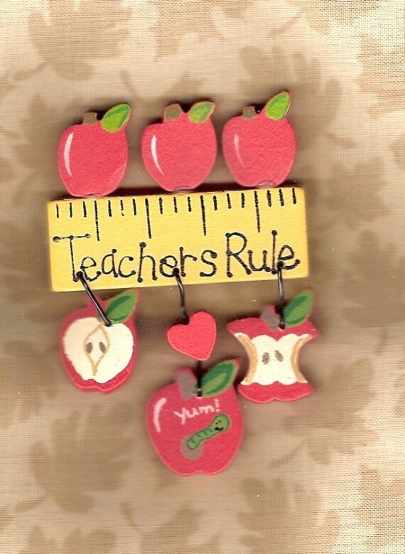 TEACHERS RULE WOODEN PAGE EMBELLISHMENTS VERY CUTE GREAT