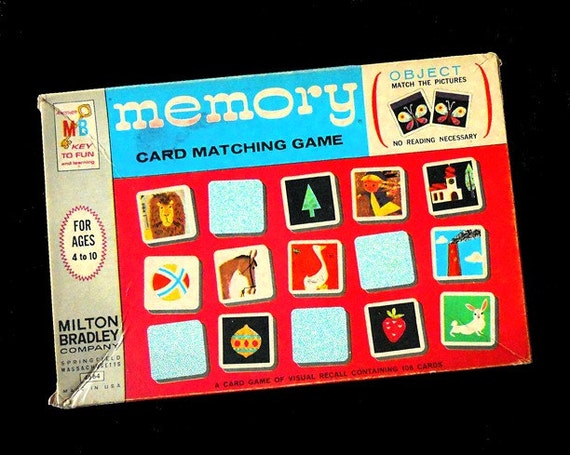 1966 Memory Game Original First by Milton Bradley