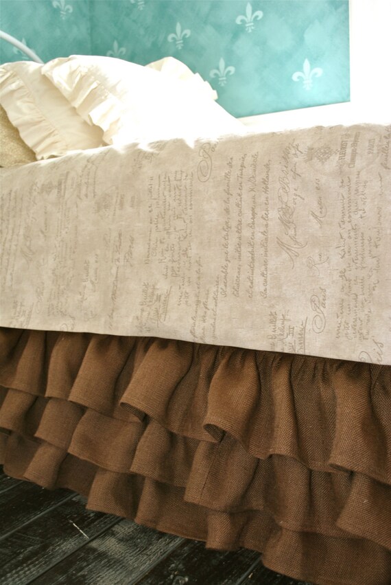 French Script King/Queen/Full Duvet Cover by PaulaAndErika on Etsy