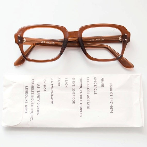 Items Similar To Vintage Army Issue Eyeglasses Frame 50 20 Med Large Bcg Glasses Brand New