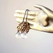 Sale / 20% off / Crystal Quartz Drop Earrings / Brass Jewelry / Boho Earrings / Metallic Jewelry
