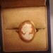 Vintage Jewelry Lady Shell Cameo 14K Italy Gold Ring Size 8