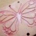Soft Red and Pink Butterfly Ceramic Base for Pine Needle Basket SALE Half Price