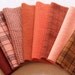 Hand Dyed Felted Wool, 6in.x 8in. - Orange Shades - for Applique, Penny Rugs, Sewing Projects W1077