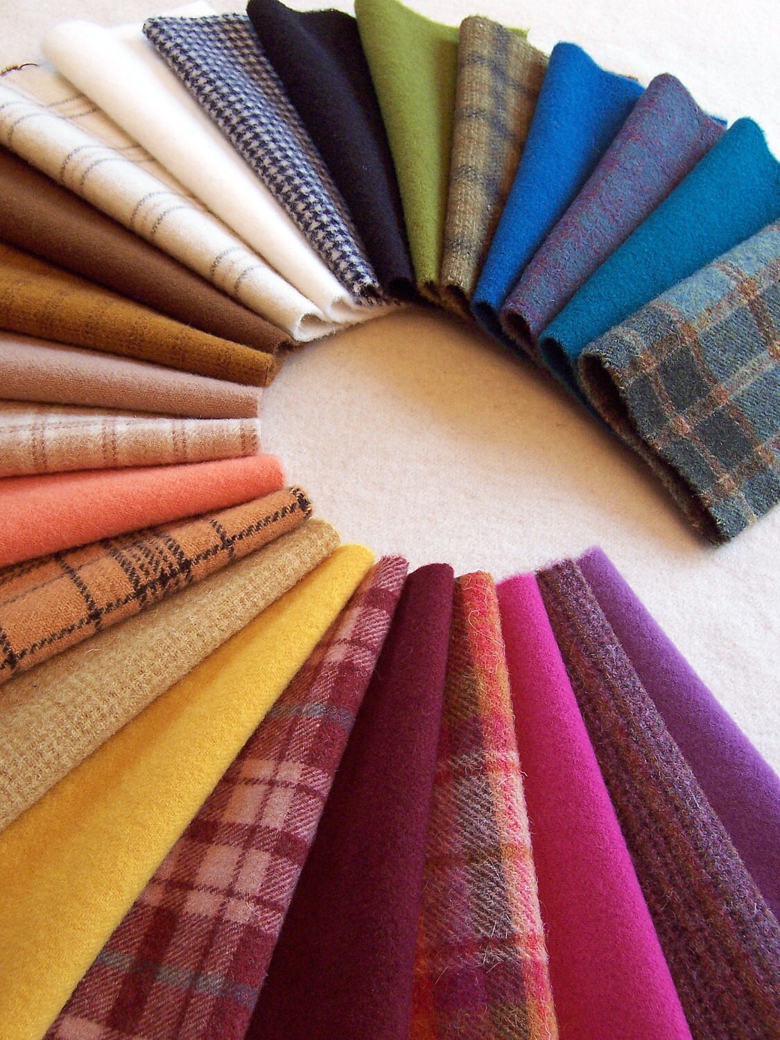 Hand Dyed Felted Wool for Applique Penny Rugs Sewing