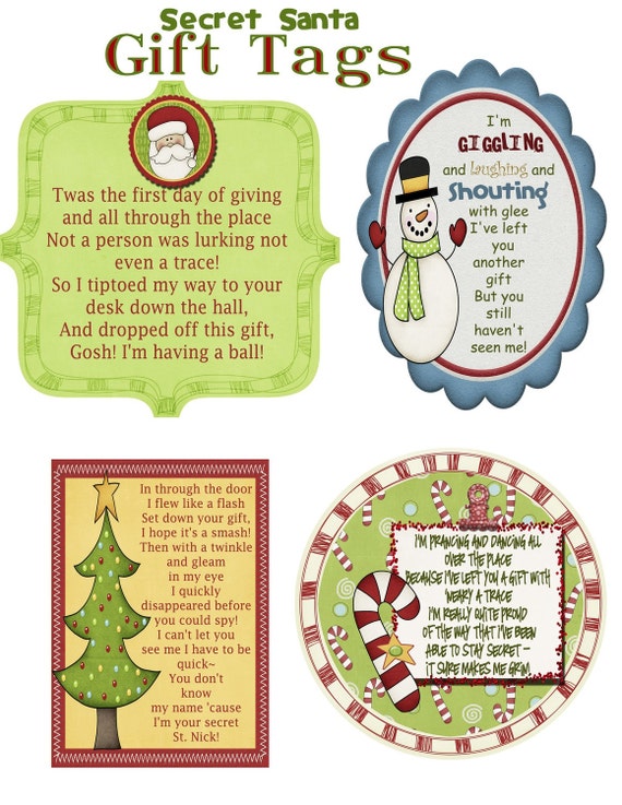 Secret Santa Gift Tag Poem