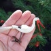 Glass clip on Stork christmas tree ornament pre1940's