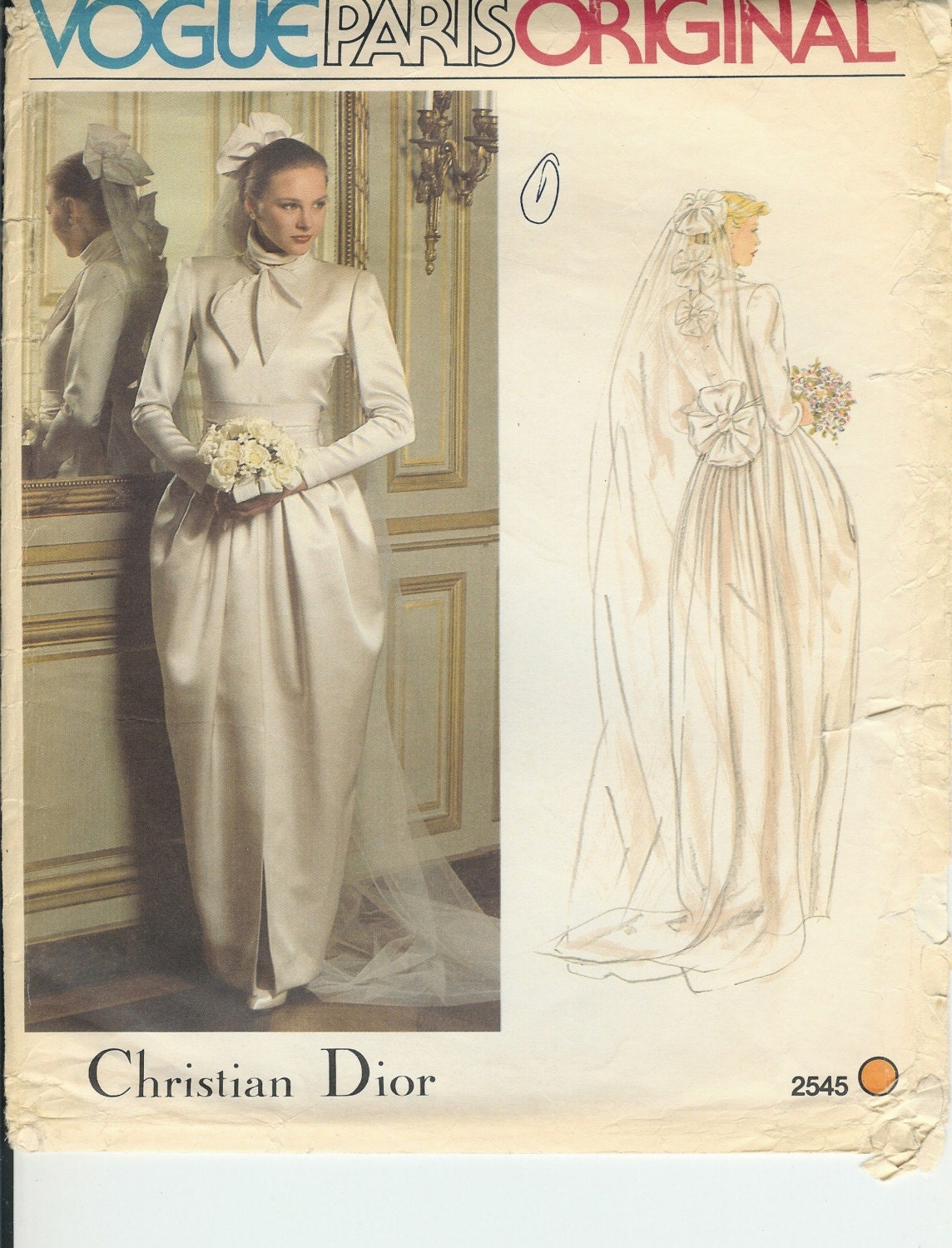 SALE Vintage Vogue Wedding Gown Christian Dior Paris Original