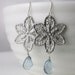SALE Silver Lace and Blue Mystic Quartz Sterling Earrings