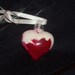 Hand painted mini glass heart ornament H16