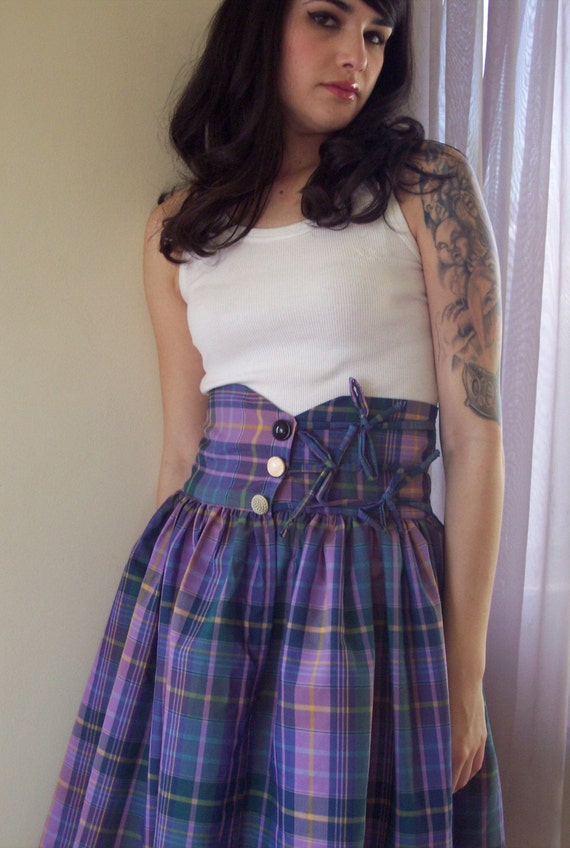 Plaid High Waist Skirt 15
