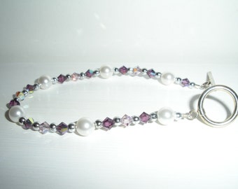 Violet Three Strand Mixed Bracelet main image 0