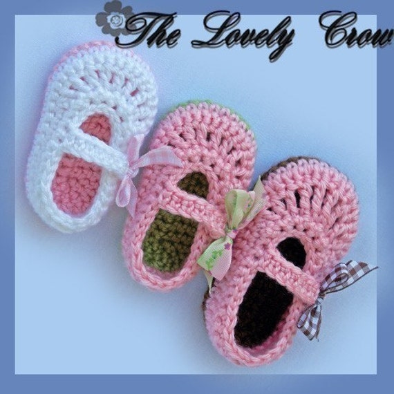 Items similar to Baby Girl Slippers Crochet Pattern Maryjanes for BABY ...