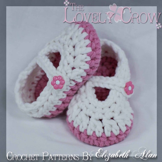 Baby Booties Crochet Pattern for Bulky Baby Button Maryjanes. digital