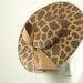 Straw Saucer Hat for Women -1920s Fashion Fascinator Hat - Brown Hand Painted Animal Print