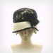 Winter Cloche Hat for Women - 1920s Downton Abby Hat - Winter White Felt Hat - Black Lace
