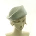Straw Beret Hat for Women - Handmade Fashion Hat - Light Blue Straw Hat