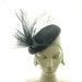 Black Fancy Hat - Straw Cocktail Hat for Women - Reserved for Mara