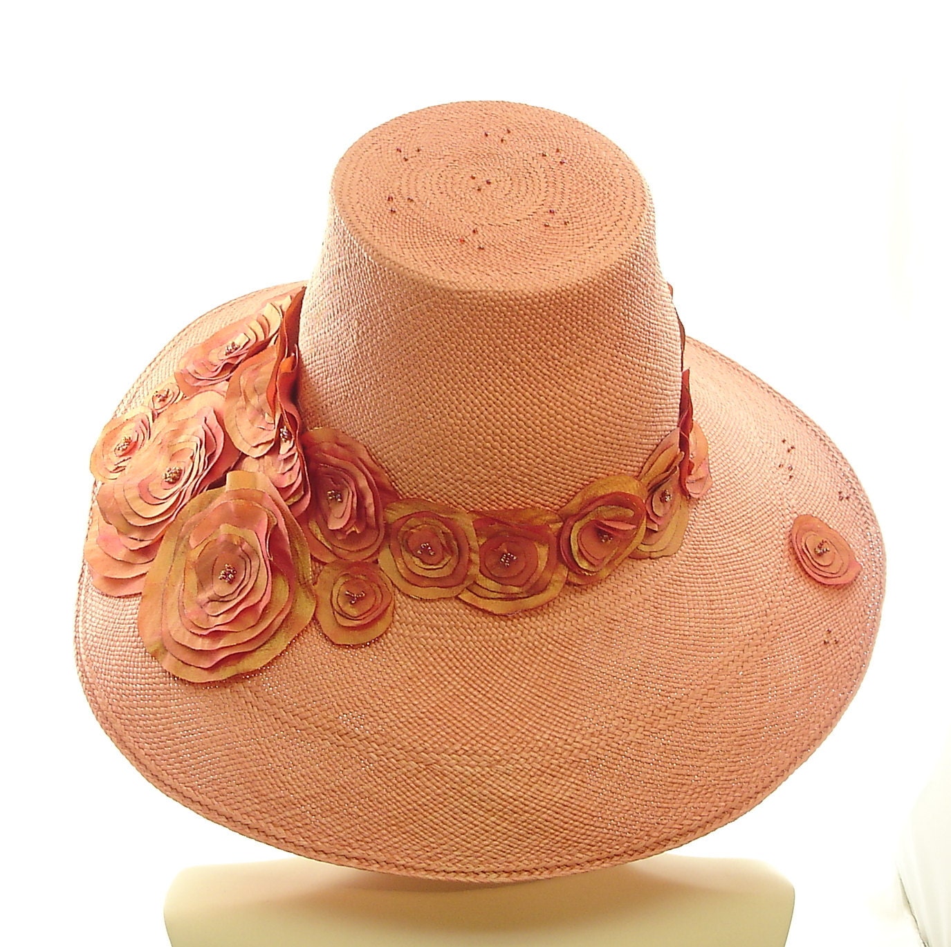 Wide Brim Hat for Women Panama Straw Hat Handmade Hat