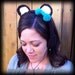 Chocolate Bear w/Teal Bow Crocheted Headphones