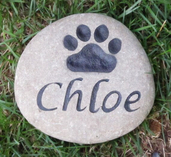 CUSTOM Pet Memorial Stone Paw Print Dog or Cat 56 Inch