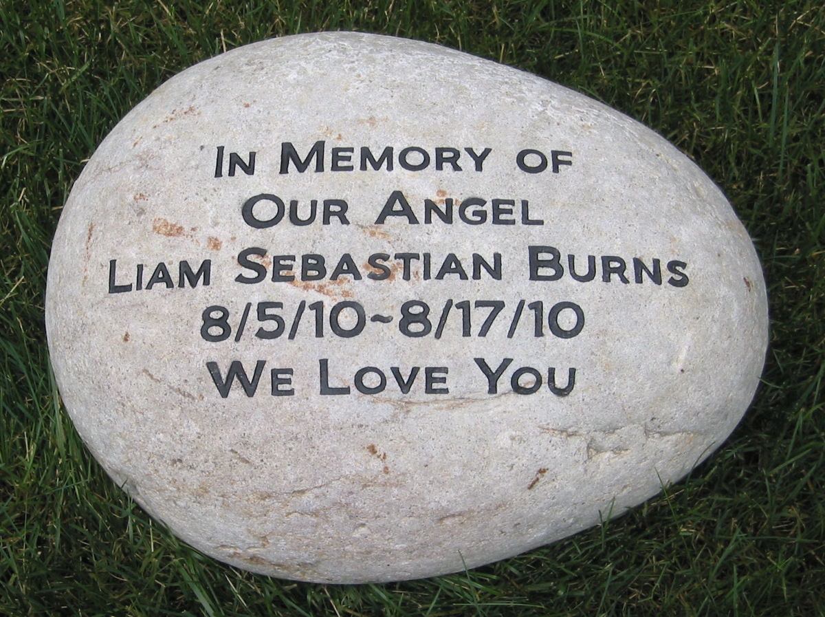 Personalized Engraved Memorial River Rock Stone 1112 Inches