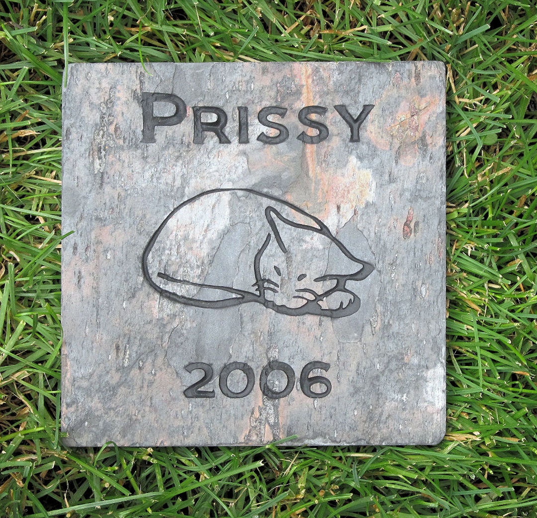 Personalized Cat Memorial Stone Grave Marker Gravestone 6 x 6