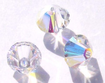 Swarovski crystal beads Bicone 5328 Crystal Beads CLEAR CRYSTAL AB -- Available in 3mm, 4mm, 5mm, 6mm and 8mm