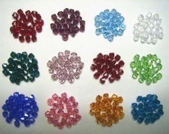 240 Swarovski Crystal Beads 6mm BICONE 5328 Crystal Beads BIRTHSTONE SET