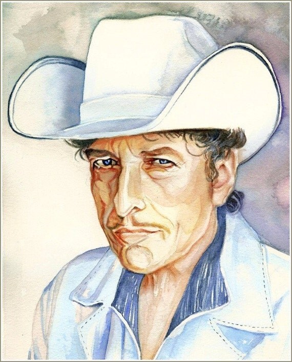 BOB DYLAN portrait painting Art Print of Original Watercolor