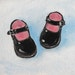 Sale, MARY JANES 8 x 8 original oil on canvas board by Yvonne Wagner. Baby Shoes. Black patent shoe