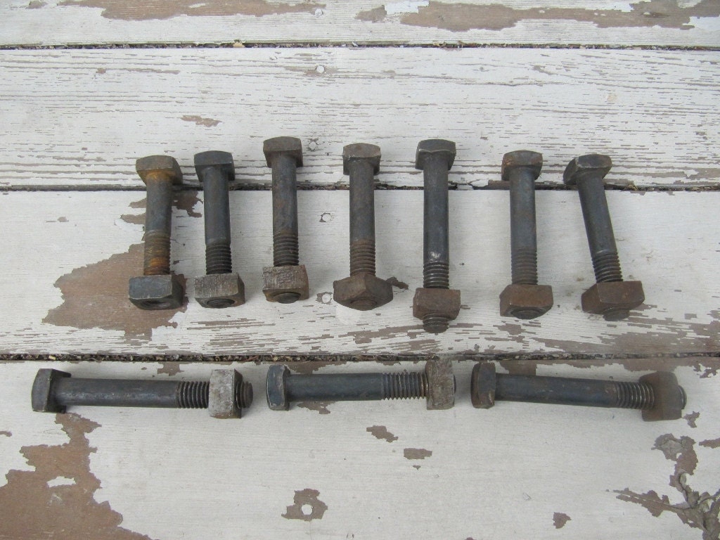 Vintage Metal Bolts and Nuts