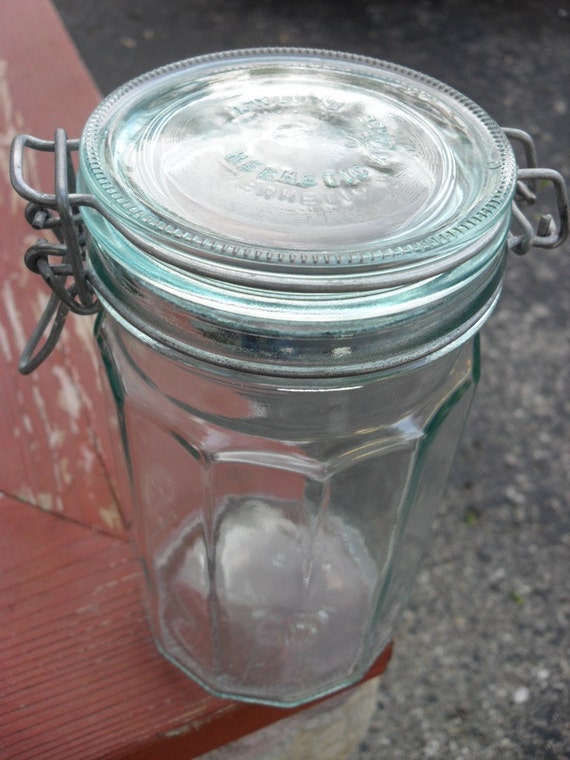 Vintage Made In Italy Glass Jar