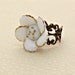 White Flower Ring Vintage White Gold Flower Filigree Ring Cocktail Ring Bridesmaid Gift Bride Winter White - Isabel