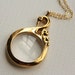 Vintage Swan Necklace, Bird Magnifying Glass Pendant, Long Magnifier Necklace, Long Gold Jewelry, Swan Pendant, Long Pendant