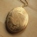 Large Locket Feather Necklace, Oval Gold Locket, Leaf Necklace, Long Gold Chain, Art Nouveau Locket Necklace
