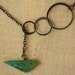 Gunmetal Sterling Rings Lariat with Turquoise Bird, Bright Blue Fashion Necklace, Trio of Circles