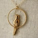 Vintage Parrot Pendant Necklace, Vintage Bird Jewelry, 14kt Gold Filled Chain, Unique Jewellery