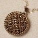 Gold Studded Locket Necklace, Vintage Vanda Pendant, Perfume Carrier, Secret Compartment, Long Gold Chain, Unique Jewelry
