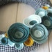 Yarn Wreath Felt Handmade Door Decoration - Houndstooth 12in