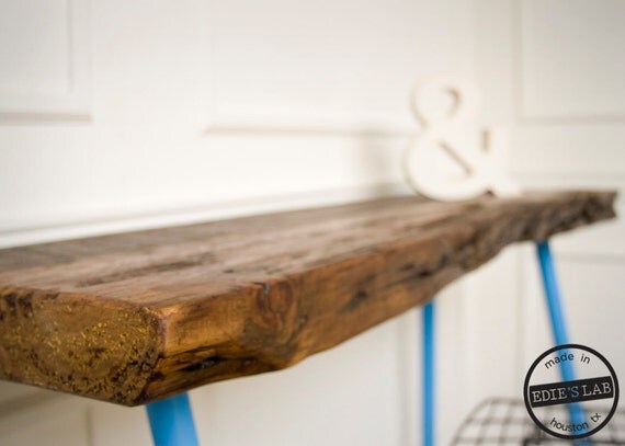 Items similar to Reclaimed Wood Entry Accent Table with Minimal Wooden ...