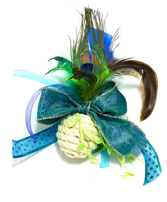 peacock feather cat toy