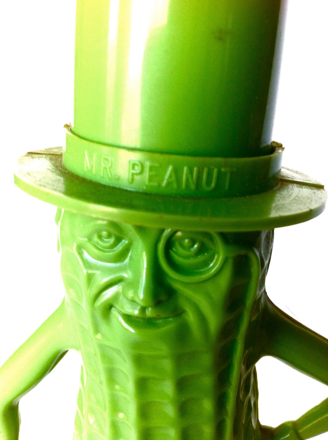 Planters Mr Peanut Green Plastic Bank Vintage Lime