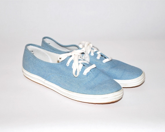 Classic Light Blue Canvas Keds US8 UK5.5 by HereandThereVintage