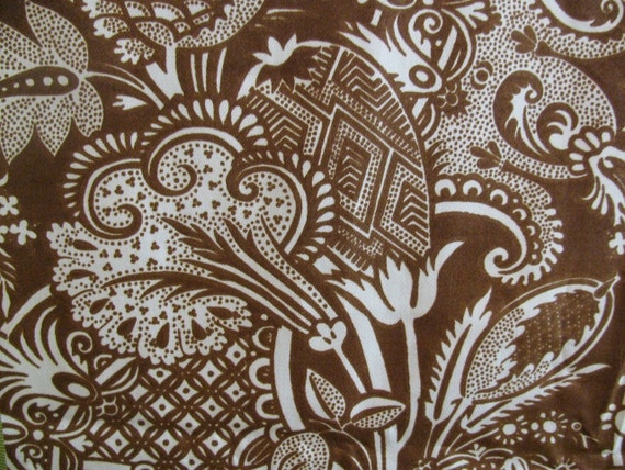 RESERVED silvertinsel Vintage Upholstery Fabric Brown and