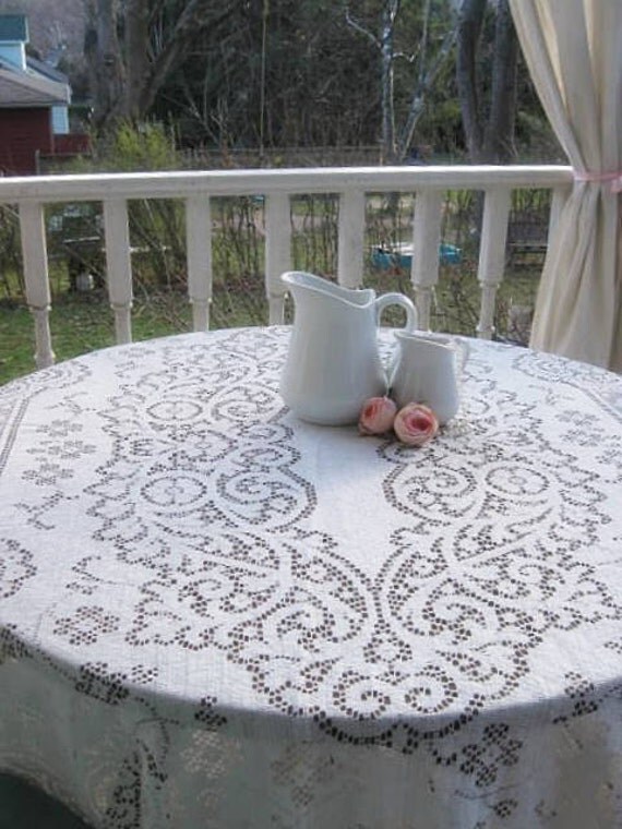 Lace Oval Tablecloth Large French Country Cottage Decor