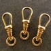 3- Antique Gold Plated Brass Swivel Clip Pocket Watch Chain End Clasp 7mm 7/8 inch