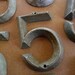 Antique Number 5 Marker Tag Art Deco Retro Mid Century Vintage Hardware No FIVE